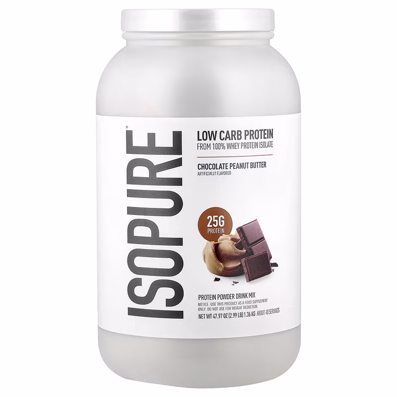 Nature's Best Isopure Low Carb Whey Protein Isolate Chocolate Peanut Butter 3lb – 25g Protein For Muscle Recovery & Lean Muscle Support