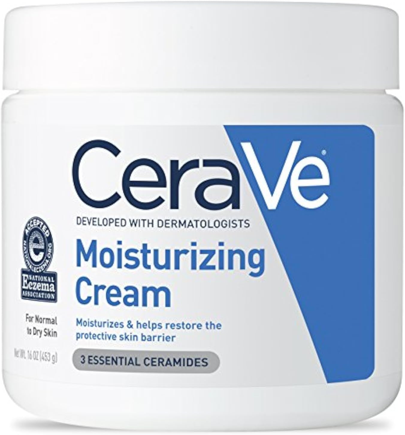CeraVe Moisturizing Cream 453g (16Oz) – Long-Lasting Hydration & Skin Barrier Support