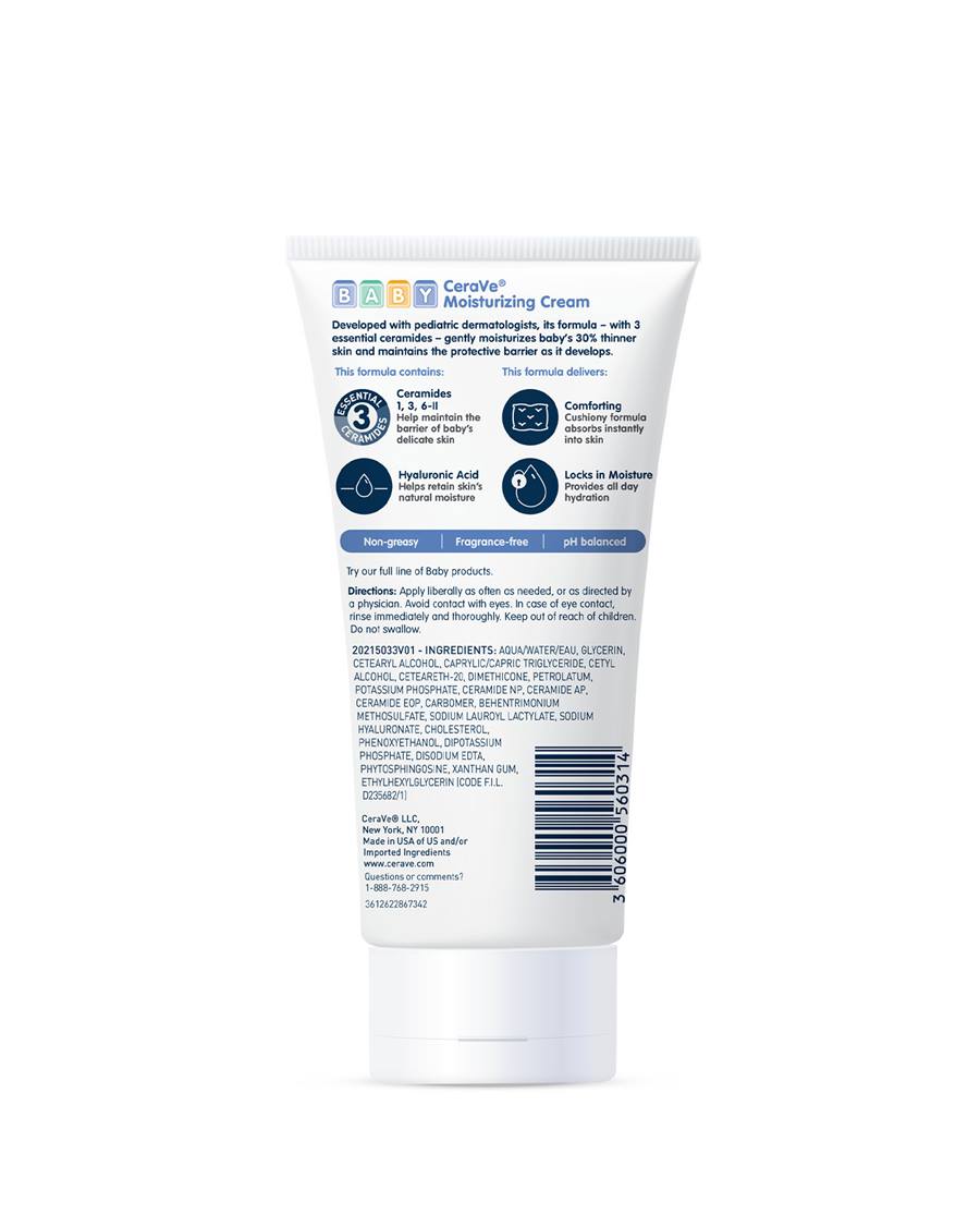 Cerave Baby Moisturizing Cream 142g For Baby Skin Hydration & Barrier Protection