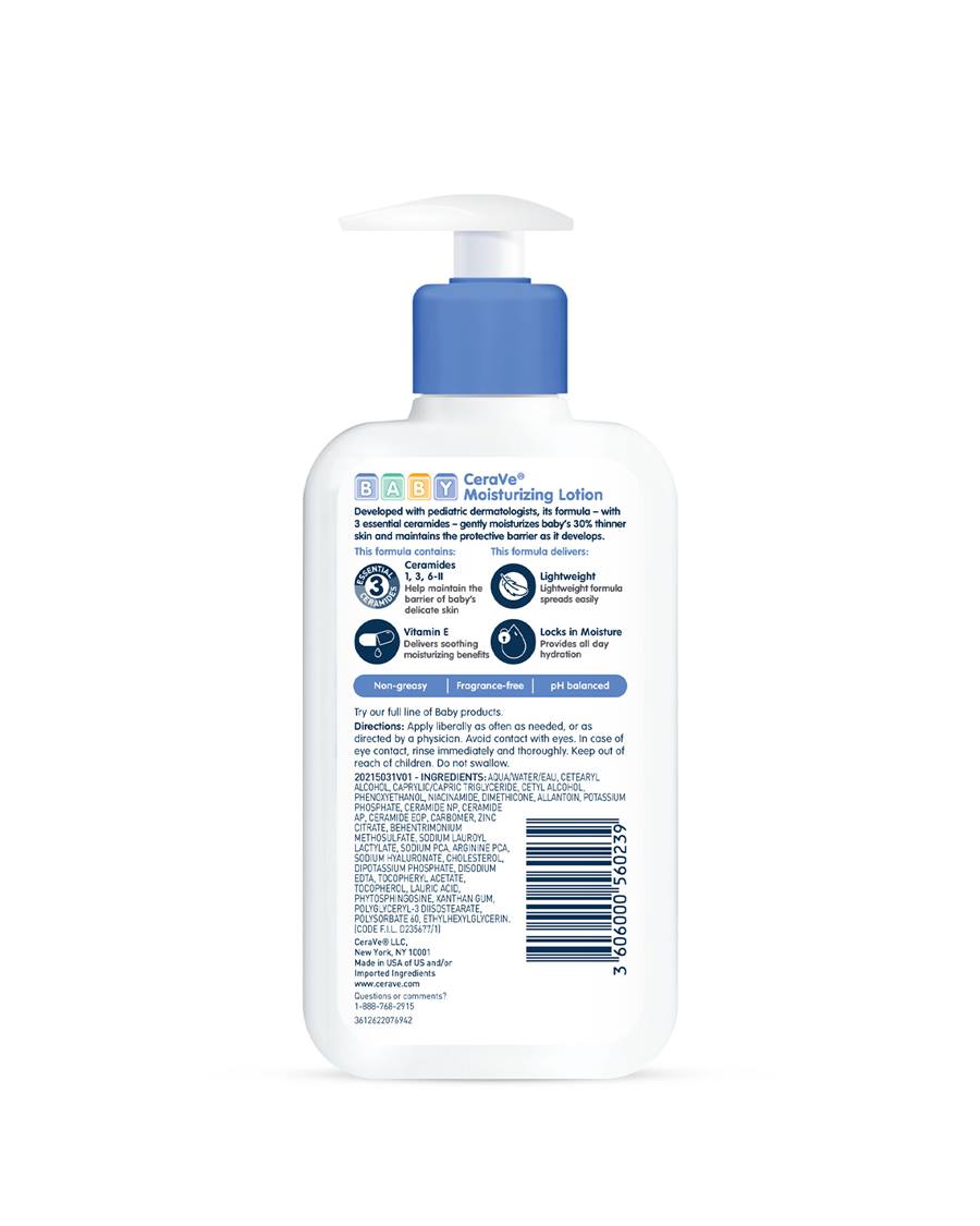 Cerave Baby Moisturizing Lotion 237ml For Gentle Daily Hydration & Skin Barrier Support