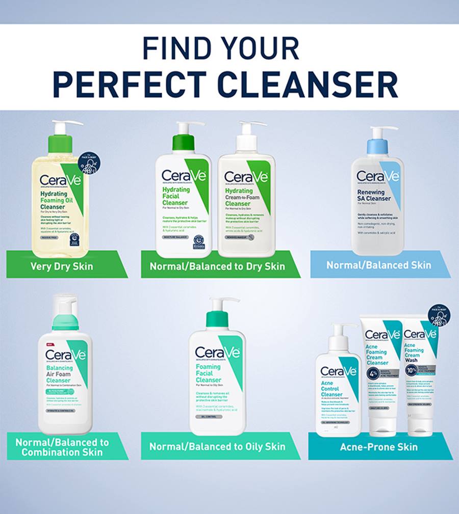 Cerave Balancing Air Foam Cleanser 148ml For Oil Control & Gentle Face Cleansing