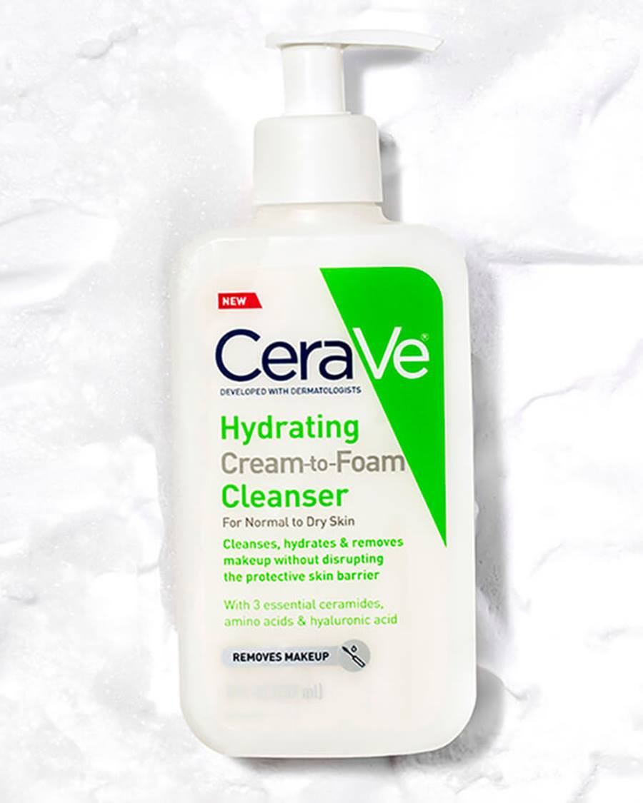 Cerave Hydrating Cream-to-foam Cleanser 236ml For Makeup Removal & Gentle Cleansing