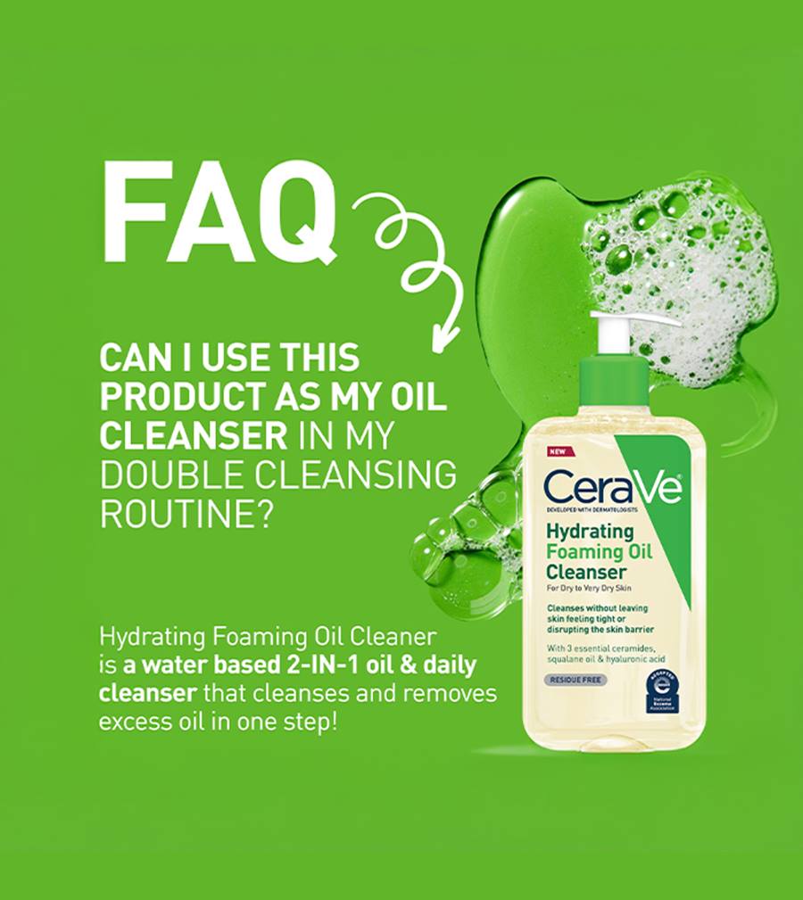 Cerave Hydrating Foaming Oil Cleanser 236ml For Dry To Very Dry Skin Cleansing