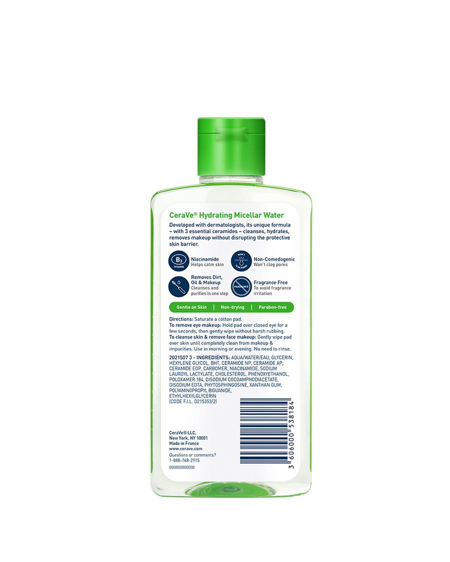 Cerave Hydrating Micellar Water 295ml For Makeup Removal & Skin Hydration