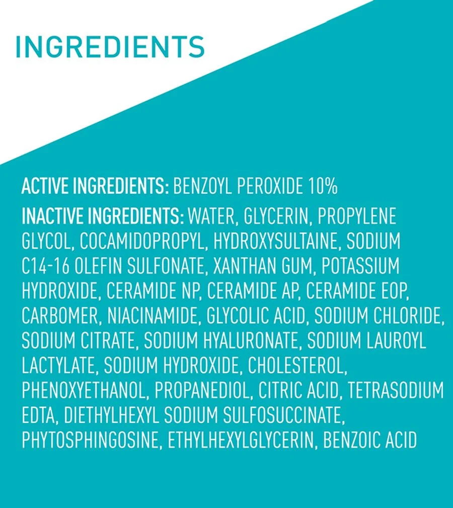 Cerave Acne Foaming Cream Wash 10% Benzoyl Peroxide 150ml – Maximum Strength Acne Treatment