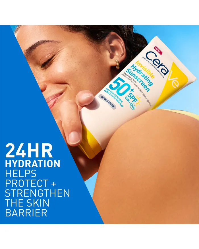 Cerave Invisible Hydrating Sunscreen Spf 50+ 177ml – Broad-spectrum Uv Protection & Hydration