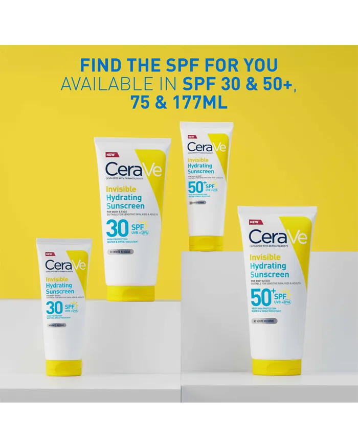 Cerave Invisible Hydrating Sunscreen Spf 50+ 177ml – Broad-spectrum Uv Protection & Hydration