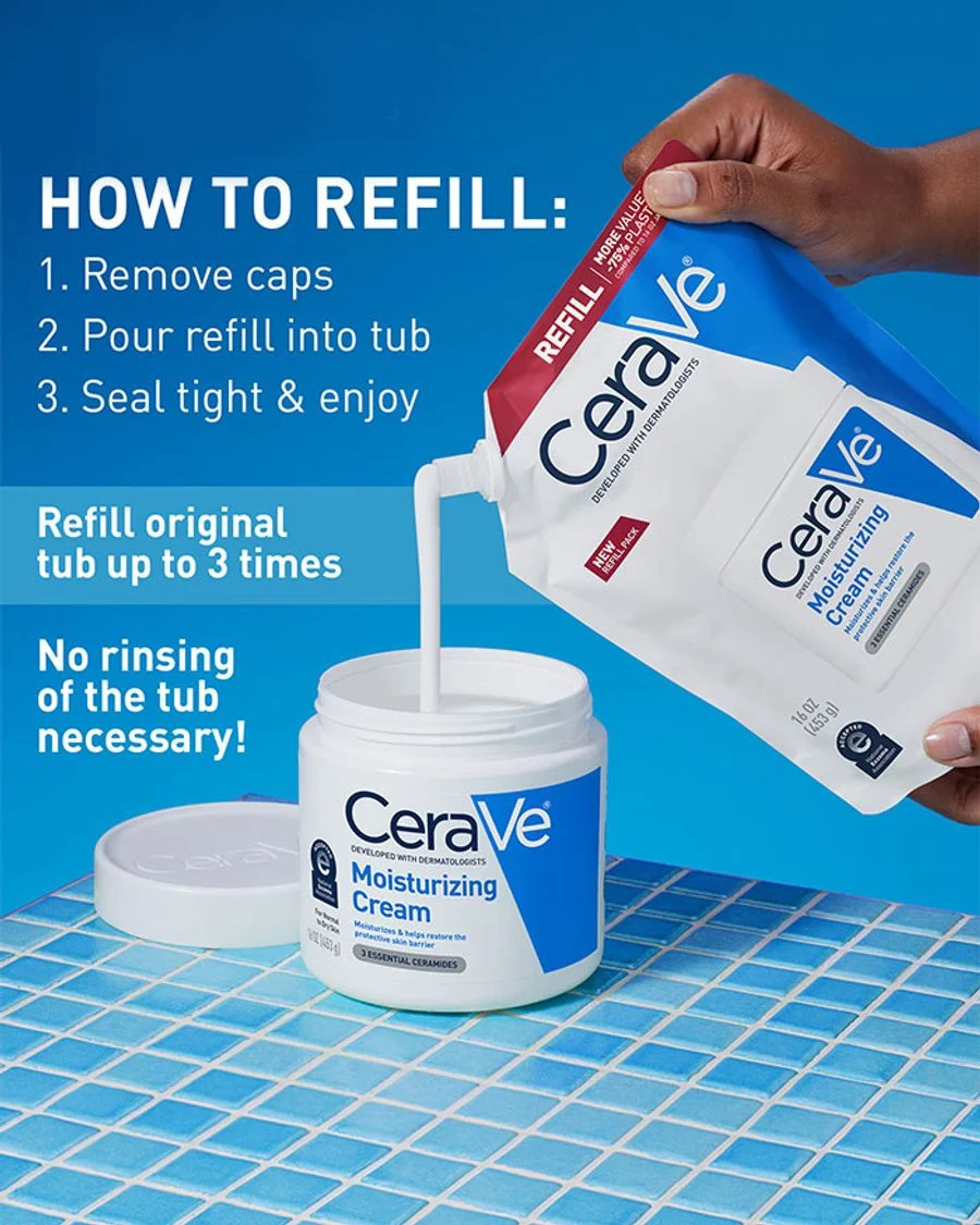Cerave Moisturizing Cream Refill 16oz – Long-lasting Hydration & Skin Barrier Support