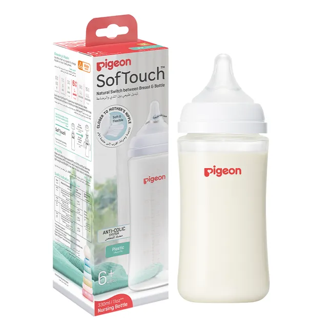 Pigeon Softouch Wide Neck Pp Nursing Bottle, 330ml