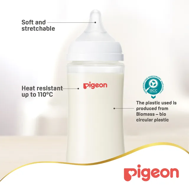 Pigeon Softouch Wide Neck Pp Nursing Bottle, 330ml