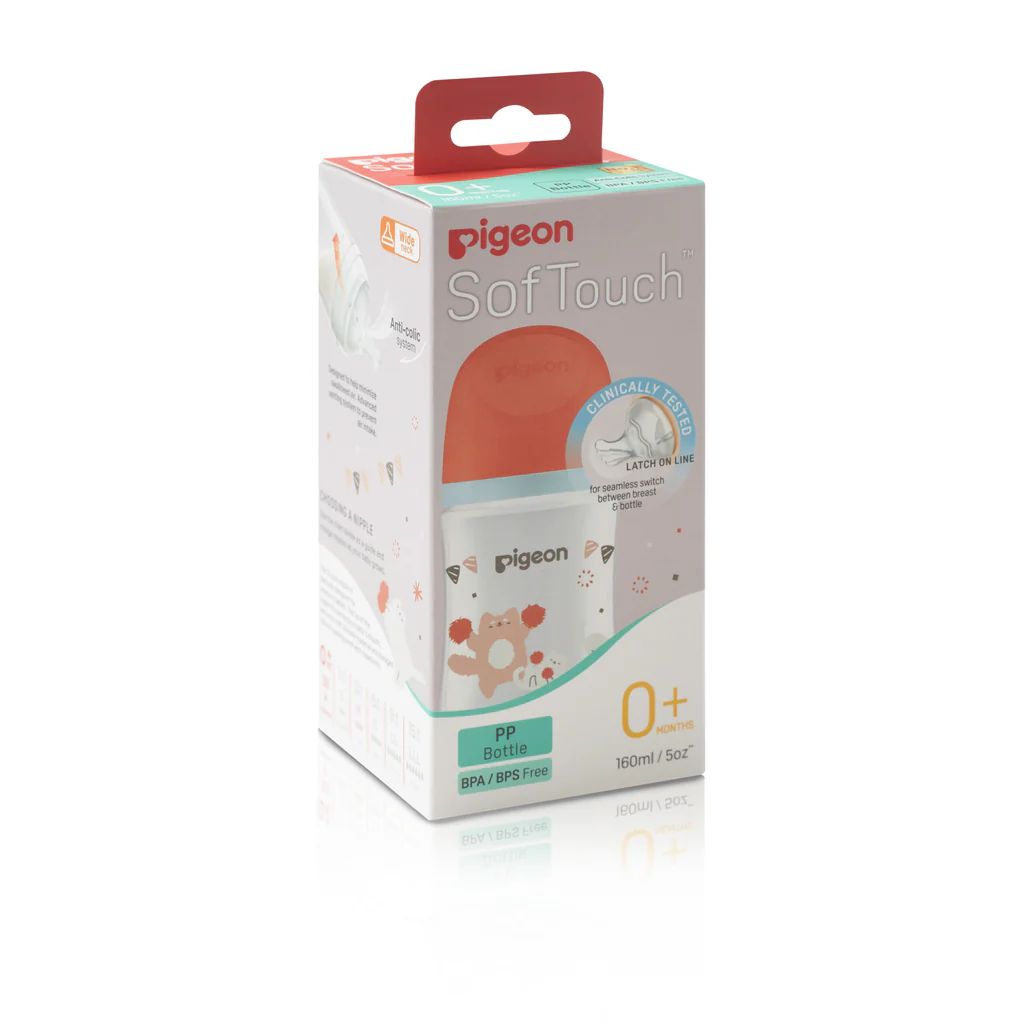 Pigeon Softouch Wide Neck Decorated Nursing Bottle, 330ml (81227)