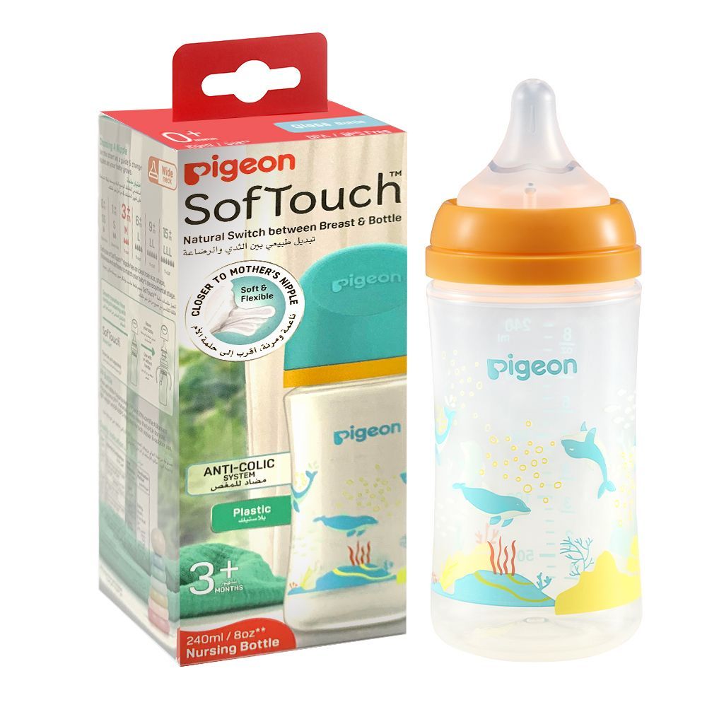 Pigeon Softouch Wide Neck Decorated Nursing Bottle, 330ml (81230)