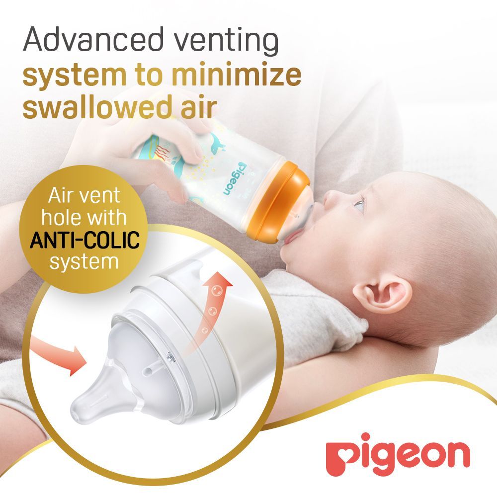 Pigeon Softouch Wide Neck Decorated Nursing Bottle, 330ml (81230)