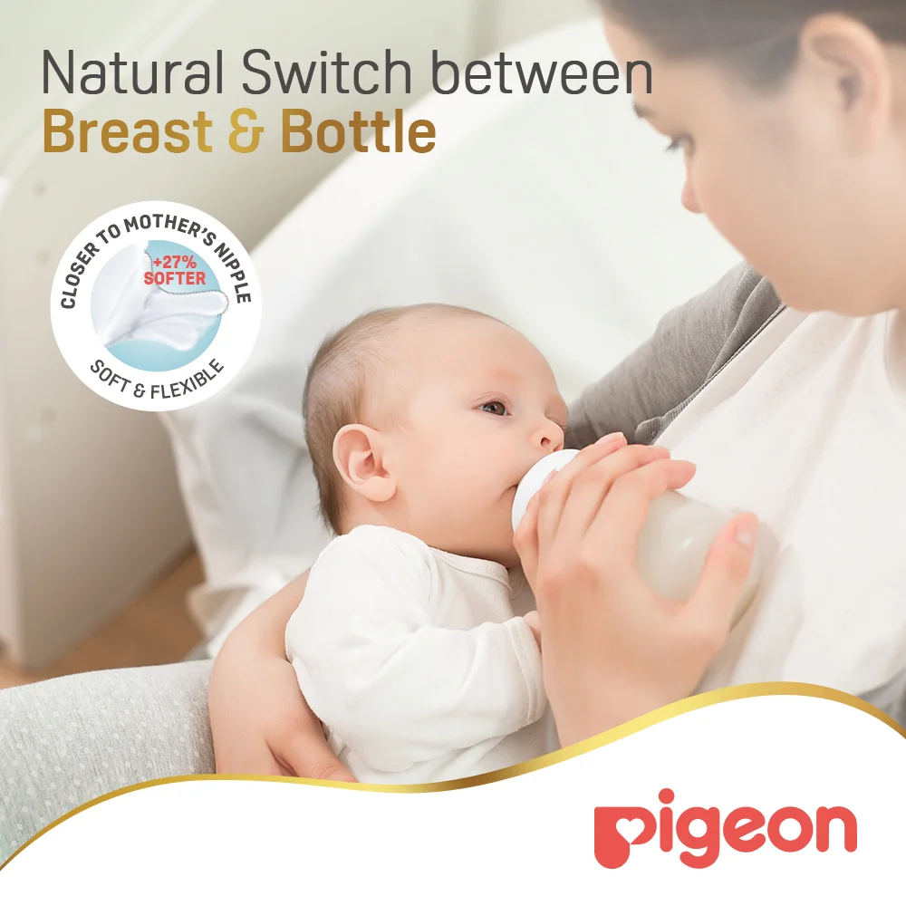Pigeon Softouch Wide Neck Nipples Medium Flow 2pcs