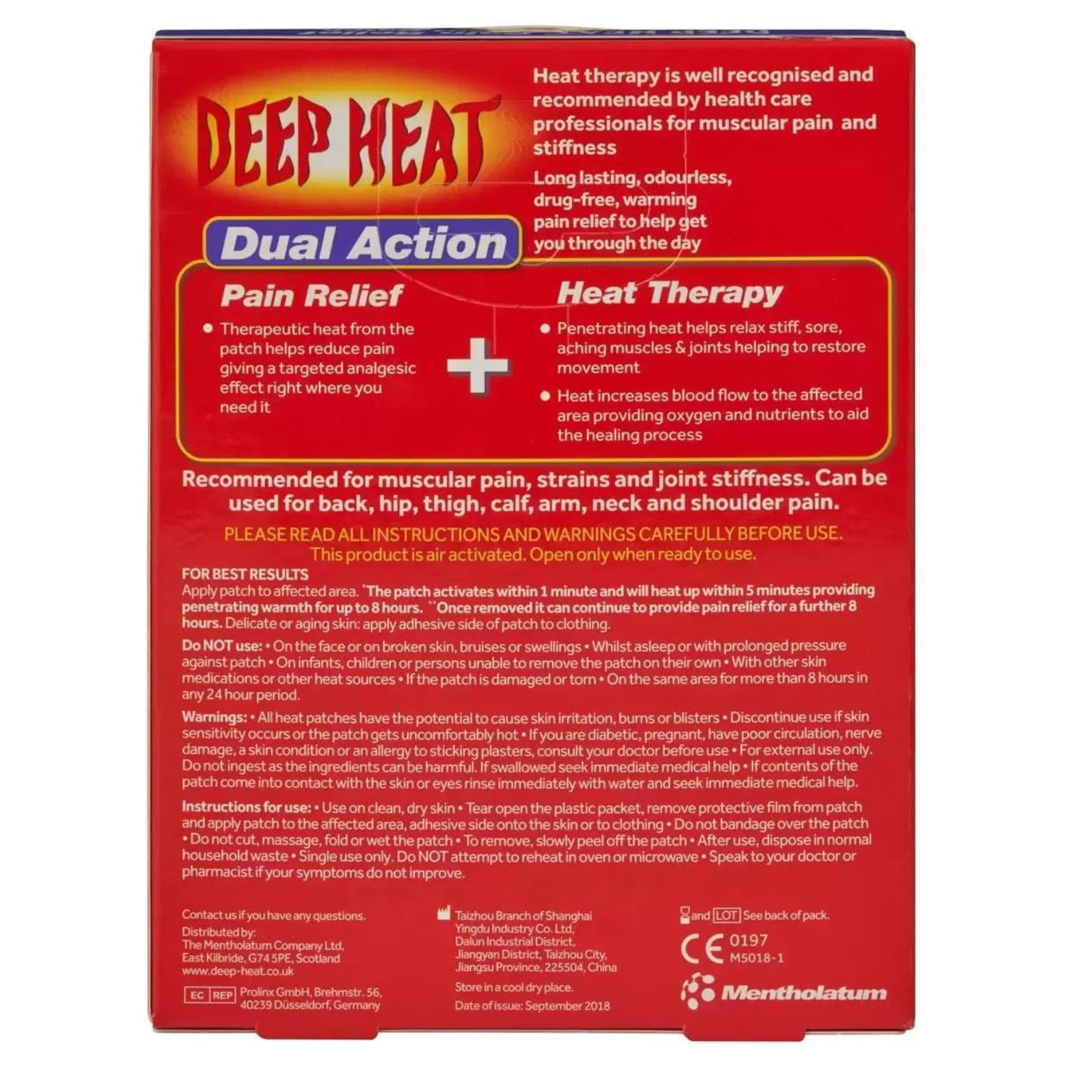Deep Heat Patch For Targeted Back, Neck & Shoulder Pain Relief 4's