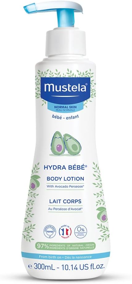Mustela Hydra Bebe Body Lotion 300ml With Organic Avocado For Baby & Child Skin, Long-lasting Hydration & Skin Barrier Care