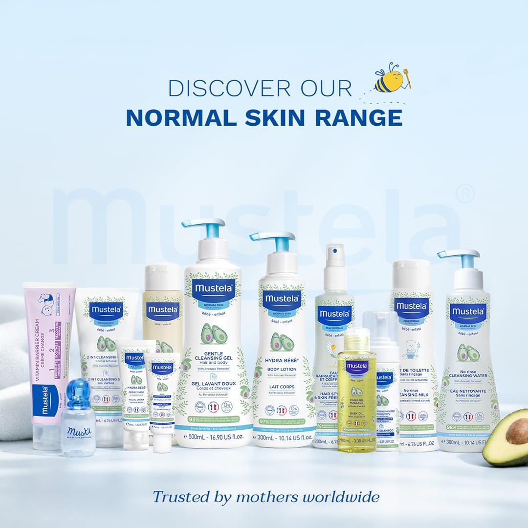 Mustela Hydra Bebe Body Lotion 300ml With Organic Avocado For Baby & Child Skin, Long-lasting Hydration & Skin Barrier Care