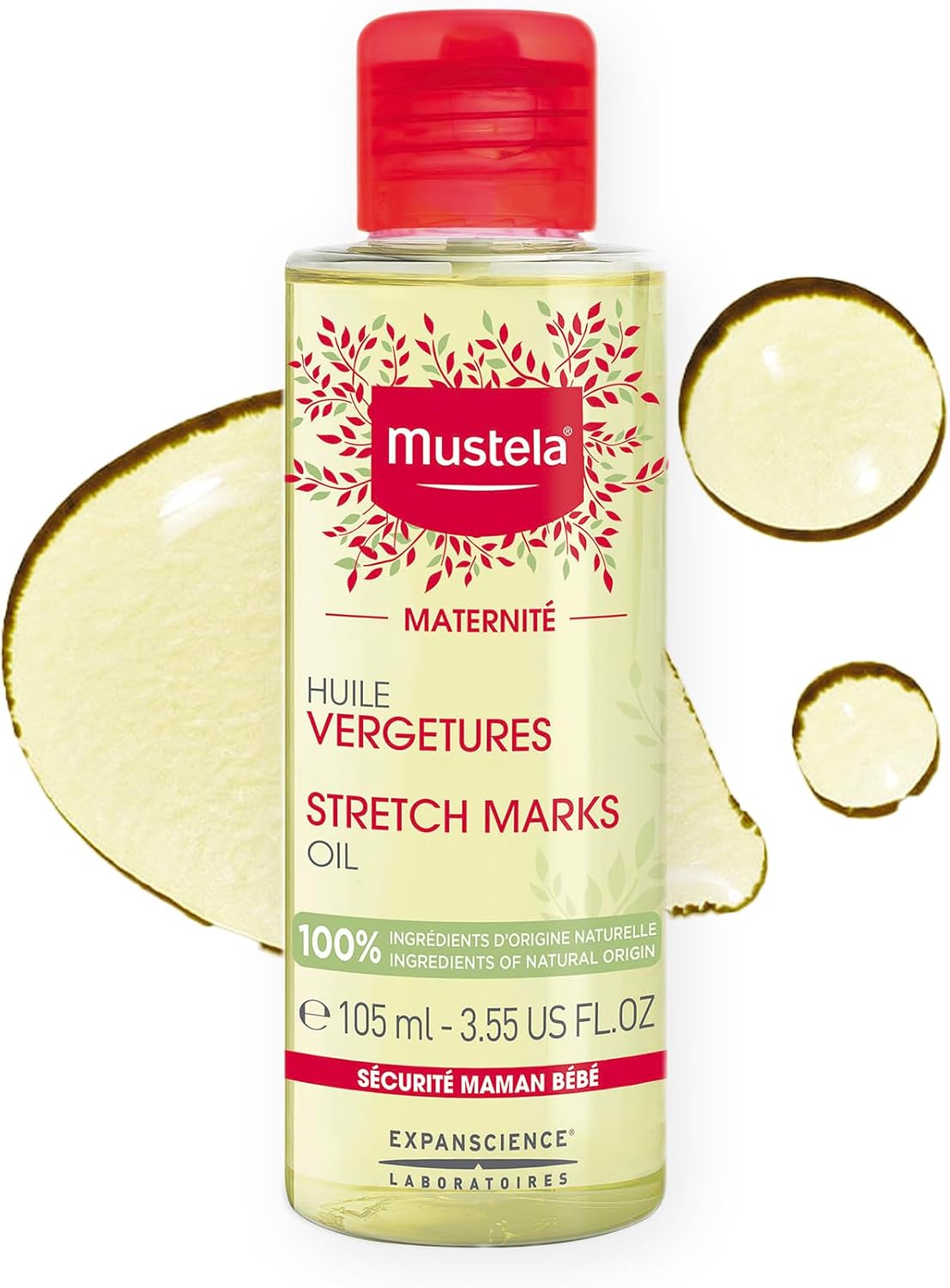 Mustela Stretch Marks Oil 105ml For Pregnancy With Avocado Oil, Maracuja Oil & Sunflower Oil