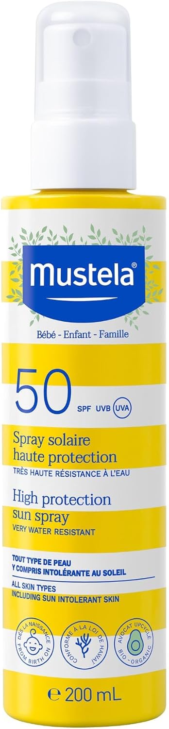 Mustela Very High Protection Sun Spray Spf50+ 200ml For Babies, Children & Sensitive Skin