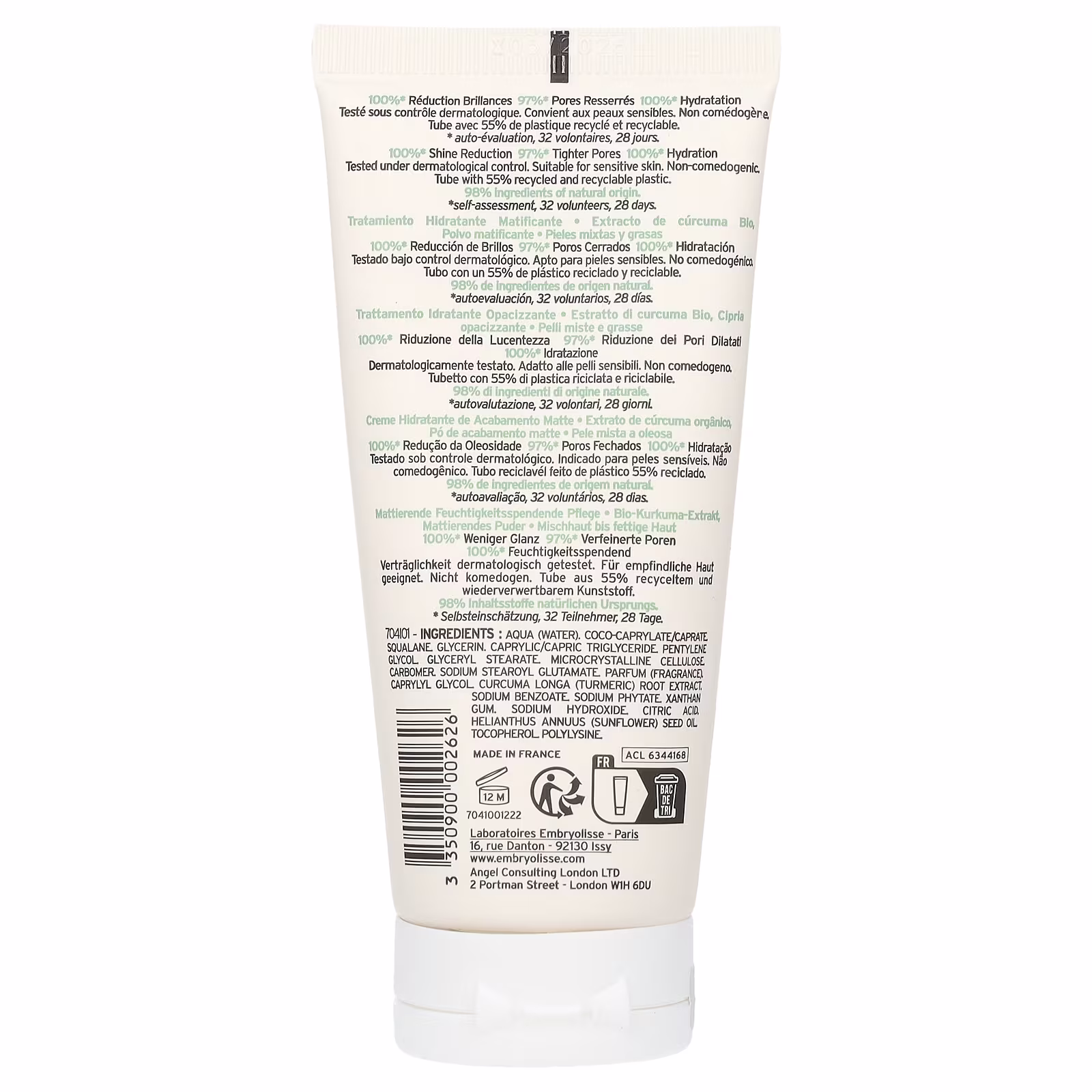 Embryolisse Mattifying Moisturizer 50ml For Combination To Oily Skin With Shine Control & Hydration