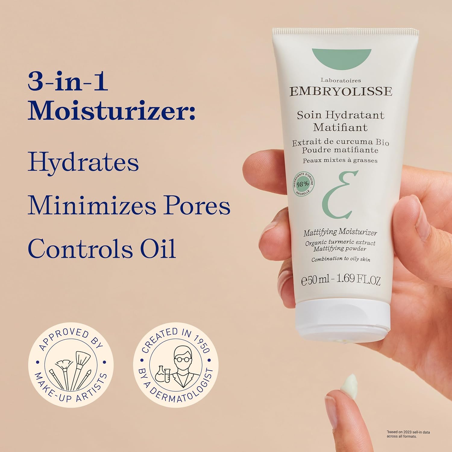 Embryolisse Mattifying Moisturizer 50ml For Combination To Oily Skin With Shine Control & Hydration