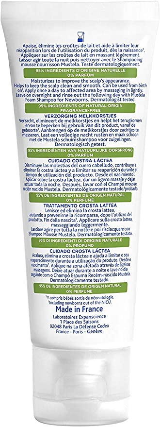 Mustela Cradle Cap Cream 40ml For Babies With Avocado Polyphenols, Scalp Flake Removal & Cradle Cap Care