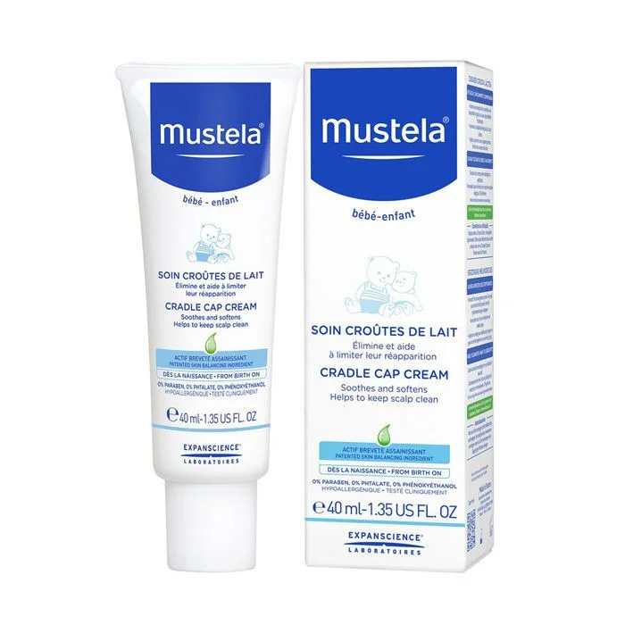 Mustela Cradle Cap Cream 40ml For Babies With Avocado Polyphenols, Scalp Flake Removal & Cradle Cap Care