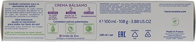 Mustela Vitamin Barrier Cream 1-2-3 50ml With Zinc Oxide For Baby Diaper Rash Prevention, Soothing & Skin Barrier Protection