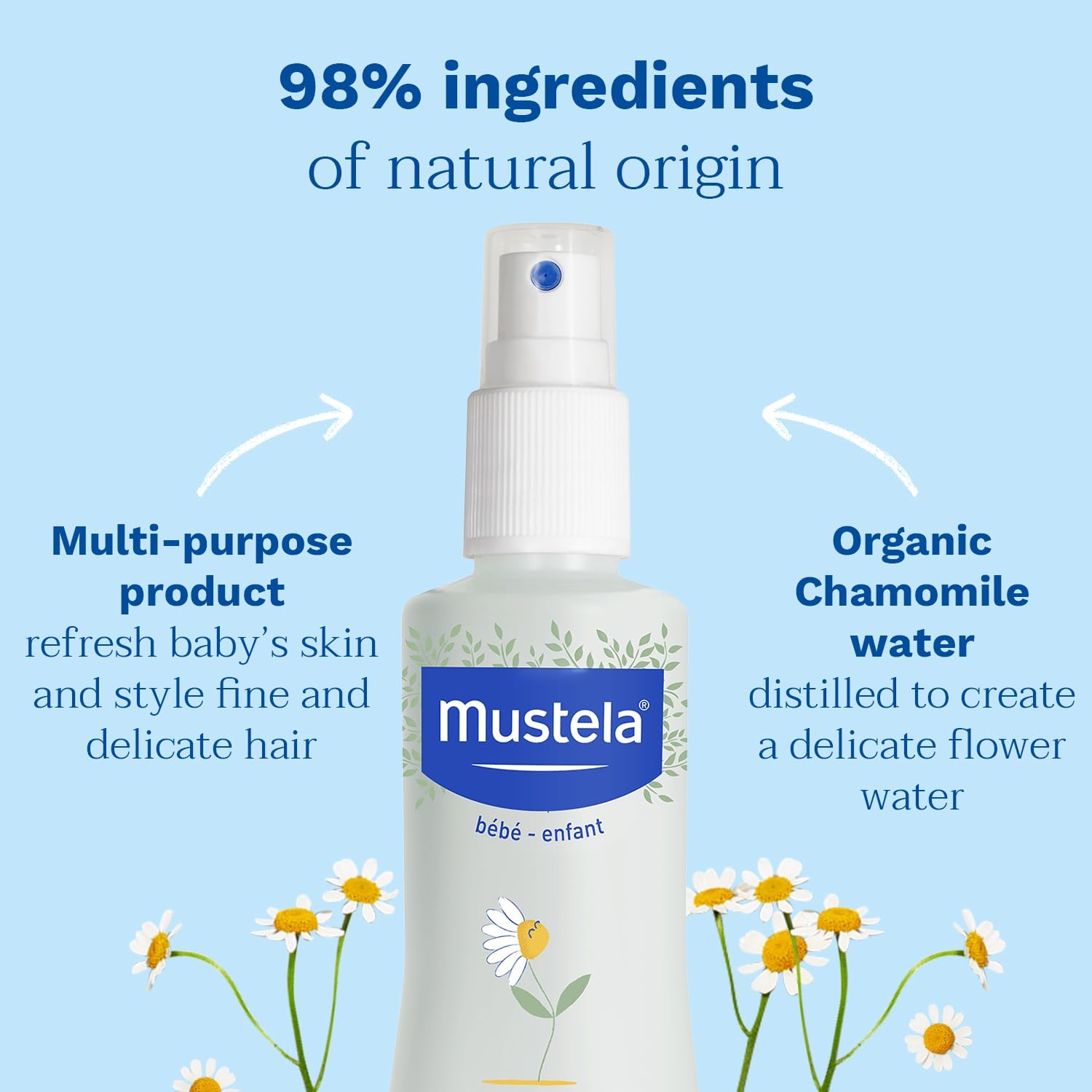 Mustela Skin Freshener 200ml For Baby & Child Hair And Body, Gentle Refreshing & Moisturizing Daily Care