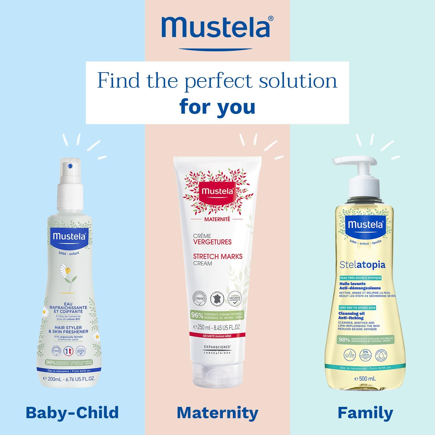 Mustela Skin Freshener 200ml For Baby & Child Hair And Body, Gentle Refreshing & Moisturizing Daily Care
