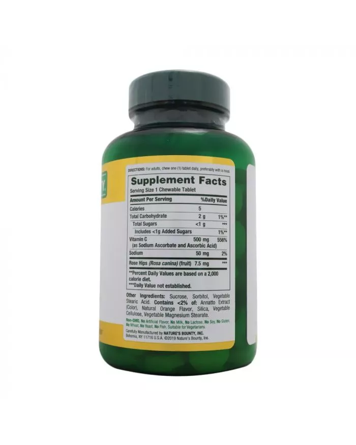 Nature`S Bounty C 500 Mg With Rose Hips Chewable Tablets 90`S