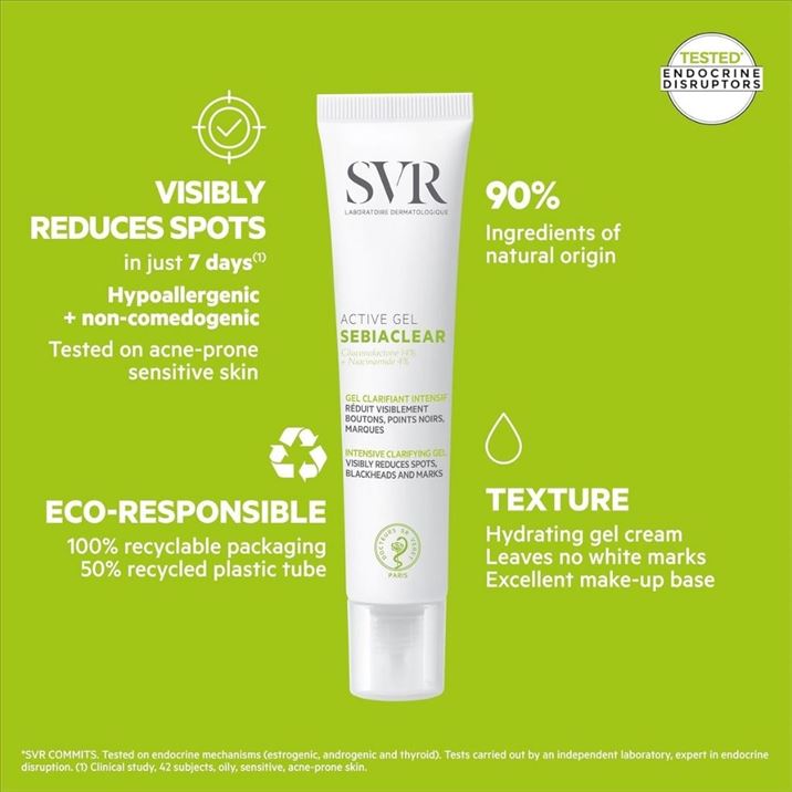 Svr Sebiaclear Active Gel For Acne Treatment & Oil Control 40ml