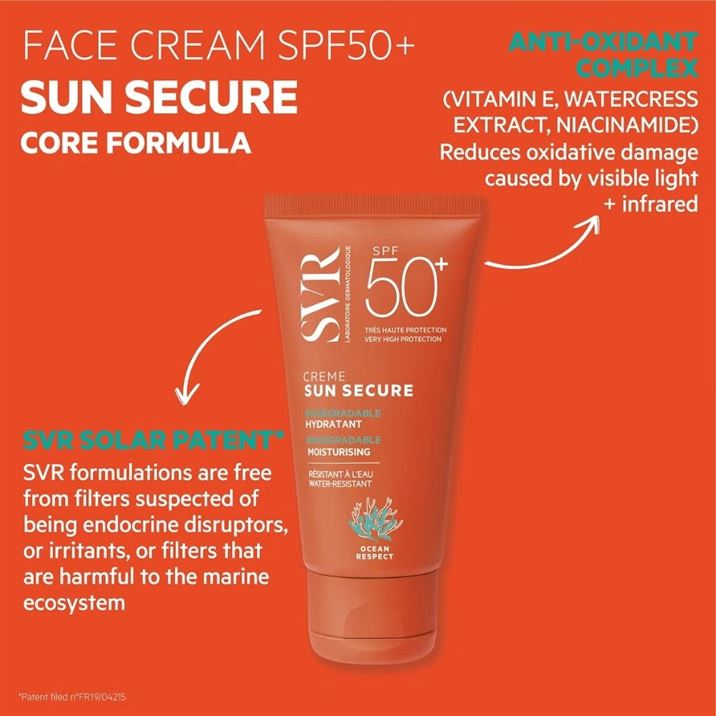 Svr Sun Secure Moisturising Cream Spf50+ For Sun Protection 50ml