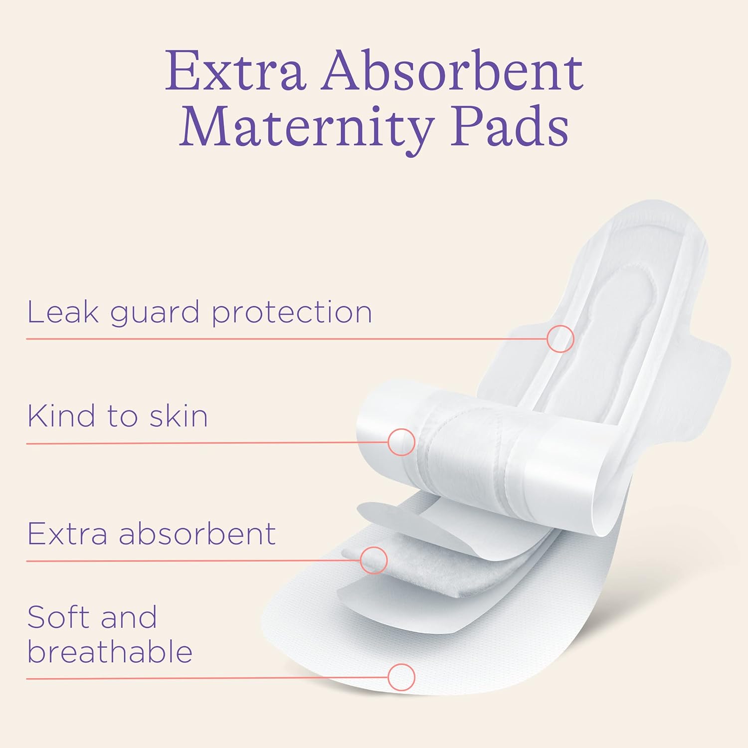 Lansinoh Maternity Pads 0-2 Weeks For Postpartum Absorbency & Comfort 10 Pcs