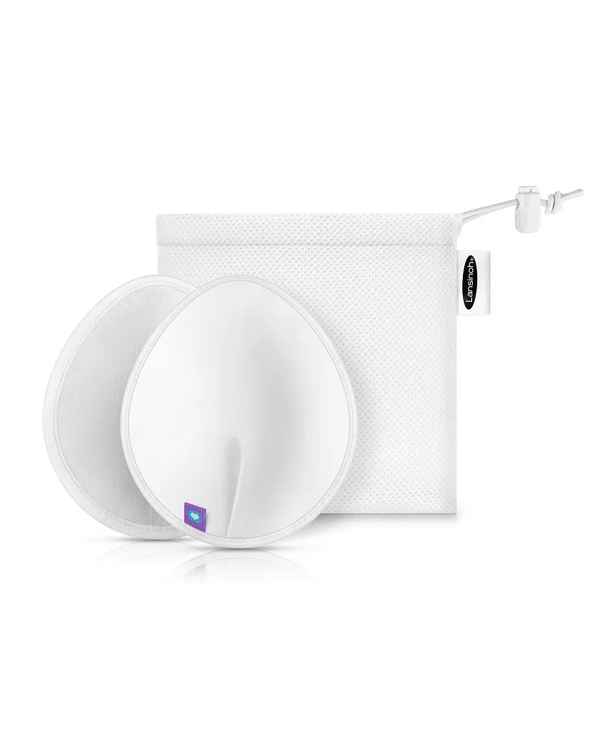 Lansinoh Washable Nursing Pads 4 Pieces – Reusable 3-layer Leak Protection For Breastfeeding Mothers