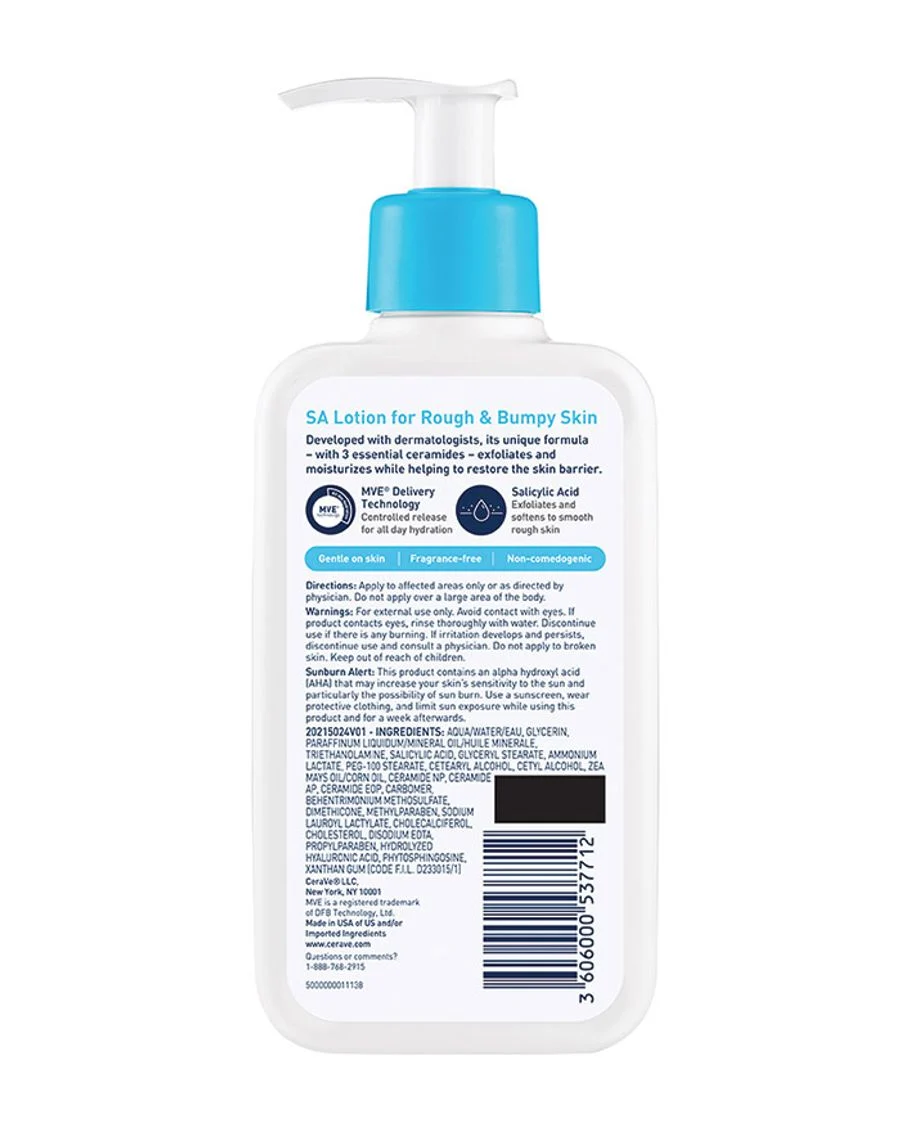Cerave Sa Lotion For Rough & Bumpy Skin 237ml With Salicylic Acid For Smoother, Softer Skin