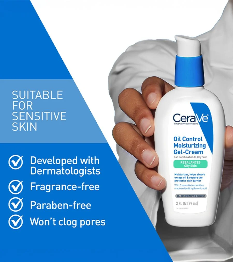 Cerave Oil Control Moisturizing Gel-cream 89ml For Oily & Acne-prone Skin With Oil Control & 24-hour Hydration