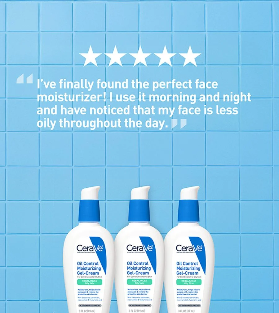 Cerave Oil Control Moisturizing Gel-cream 89ml For Oily & Acne-prone Skin With Oil Control & 24-hour Hydration