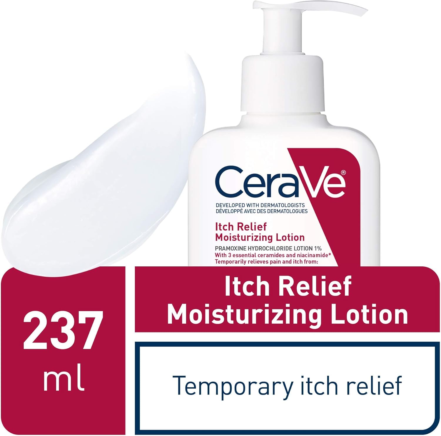 Cerave Itch Relief Moisturizing Lotion 237ml For Dry, Itchy & Irritated Skin With Fast-acting Relief