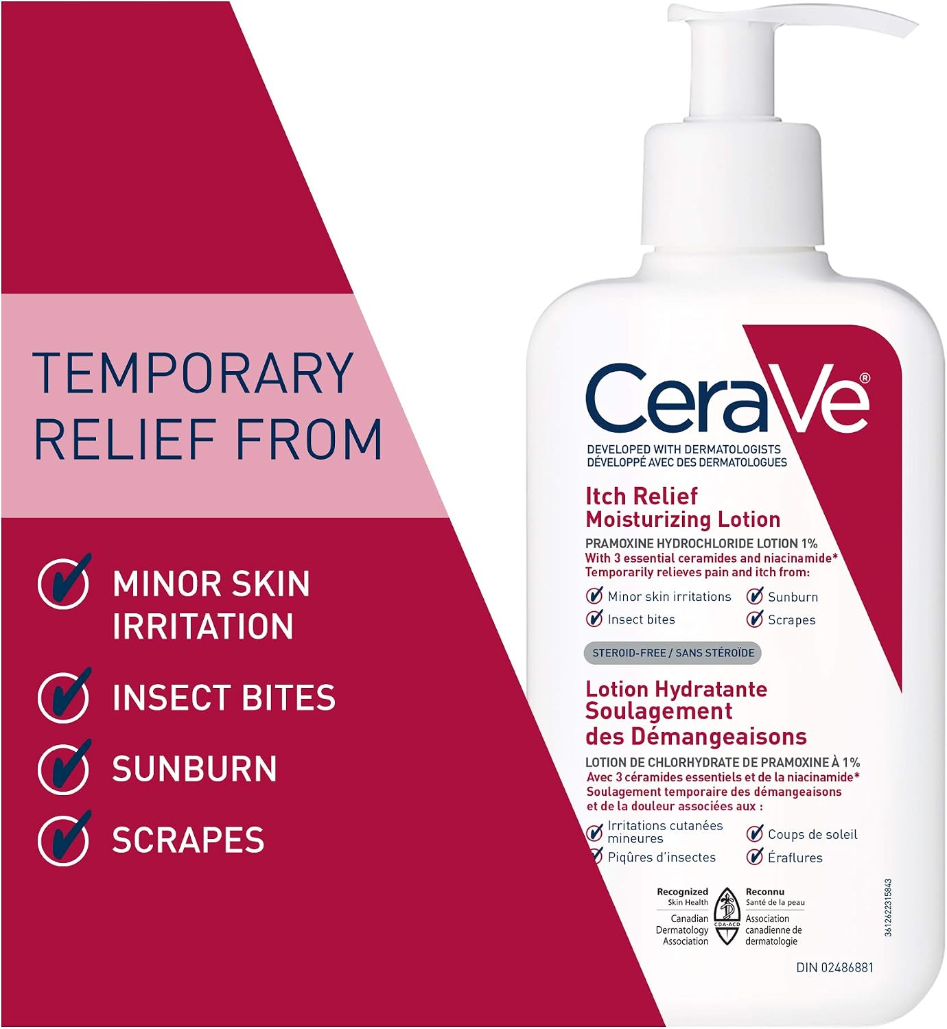 Cerave Itch Relief Moisturizing Lotion 237ml For Dry, Itchy & Irritated Skin With Fast-acting Relief