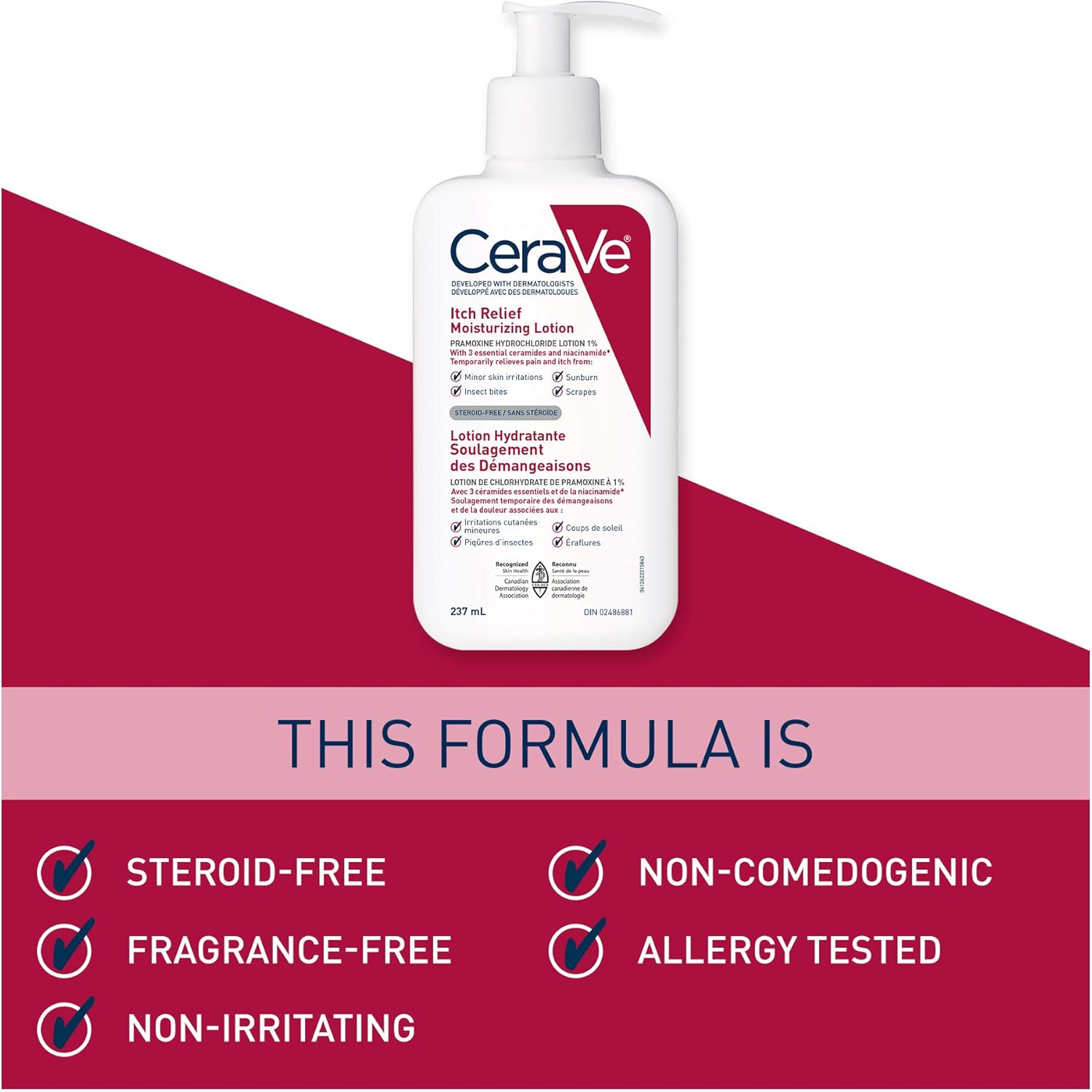 Cerave Itch Relief Moisturizing Lotion 237ml For Dry, Itchy & Irritated Skin With Fast-acting Relief