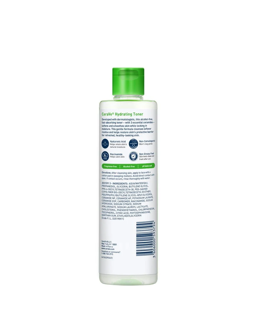 Cerave Hydrating Toner 200ml For Dry & Sensitive Skin With Ceramides, Hyaluronic Acid & Niacinamide