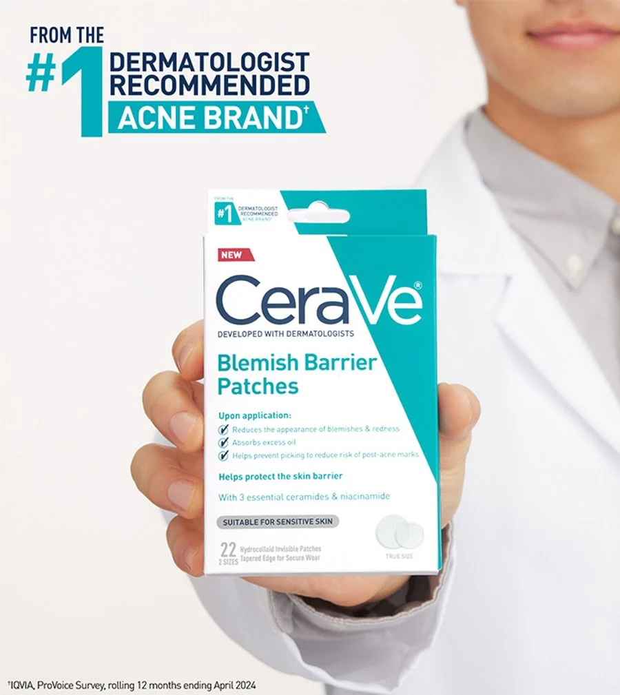 Cerave Blemish Barrier Patches 22's For Acne Pimples, Spot Protection & Faster Healing