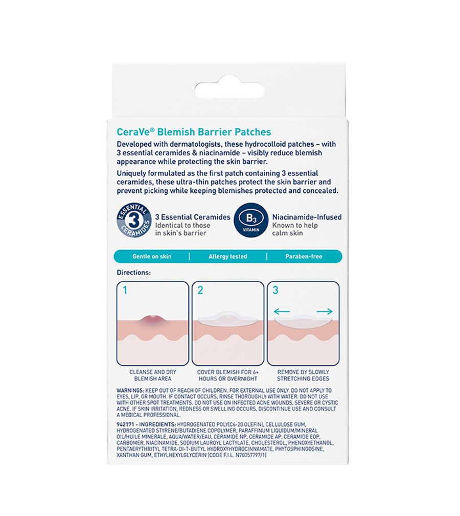 Cerave Blemish Barrier Patches 22's For Acne Pimples, Spot Protection & Faster Healing