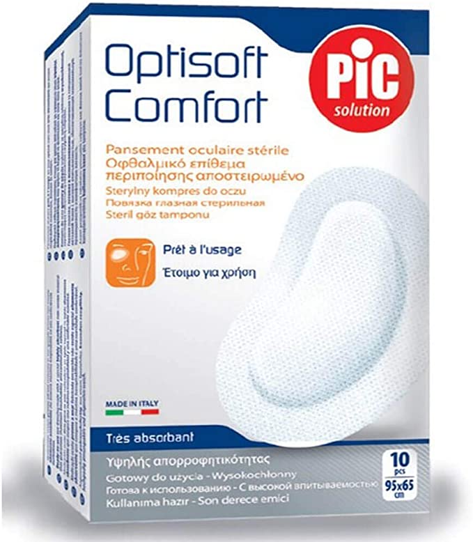 Pic Optisoft Comfort Sterile Eye Dressing 95 X 65 Mm 10`S