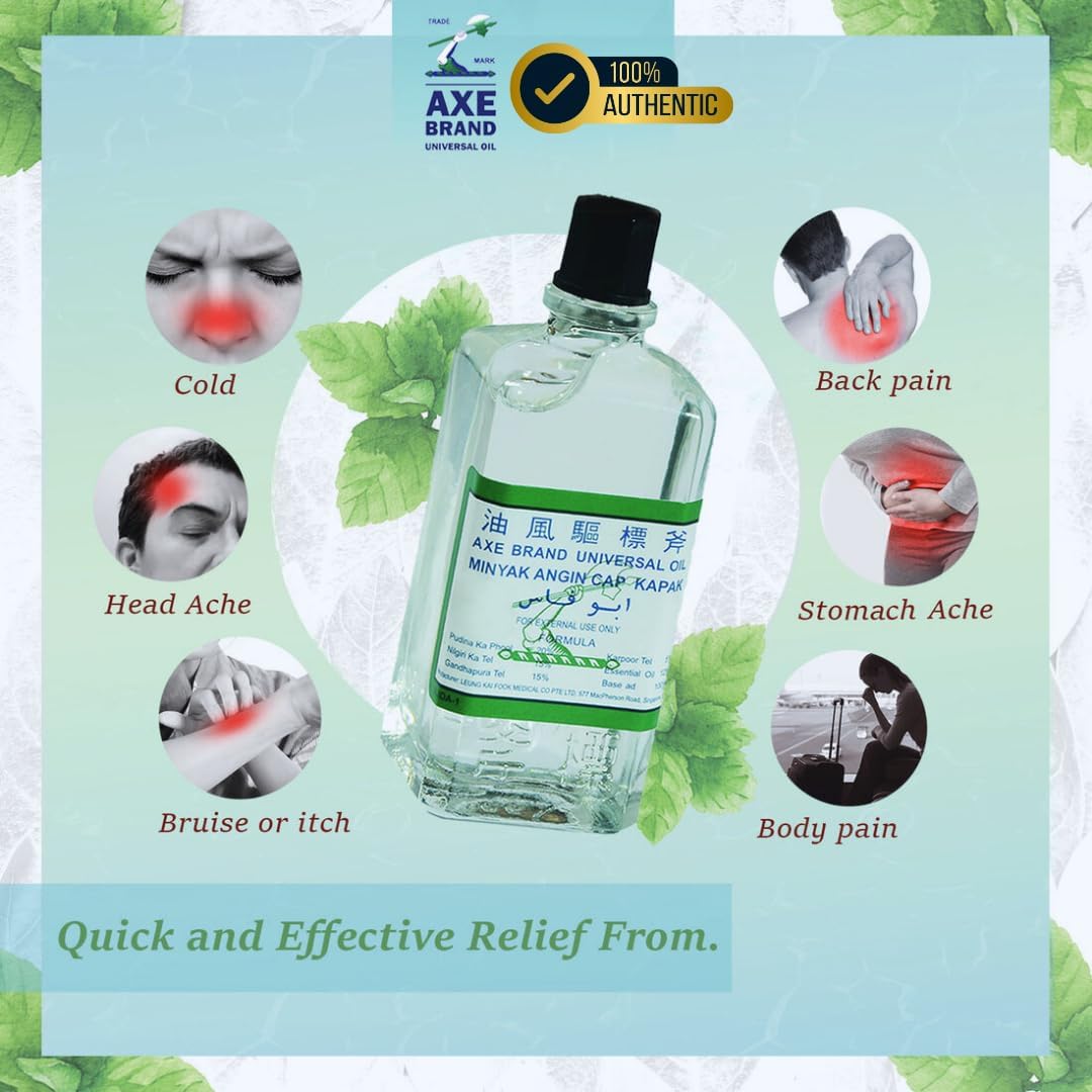 Axe Brand Universal Oil 5ml – Soothing Relief For Headache, Muscle Aches & Insect Bites