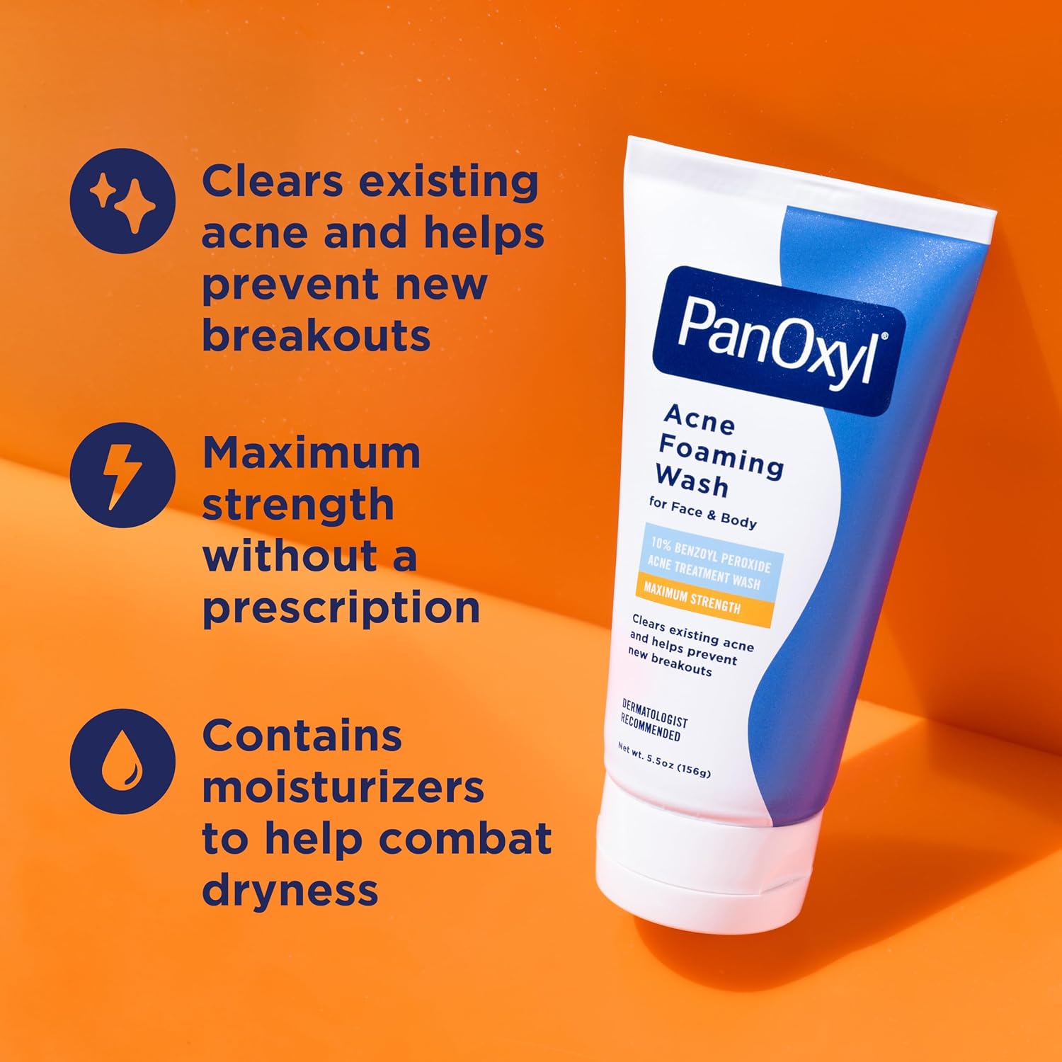 Panoxyl Acne Foaming Wash 10% Benzoyl Peroxide 156g – Clears Acne & Helps Prevent Breakouts