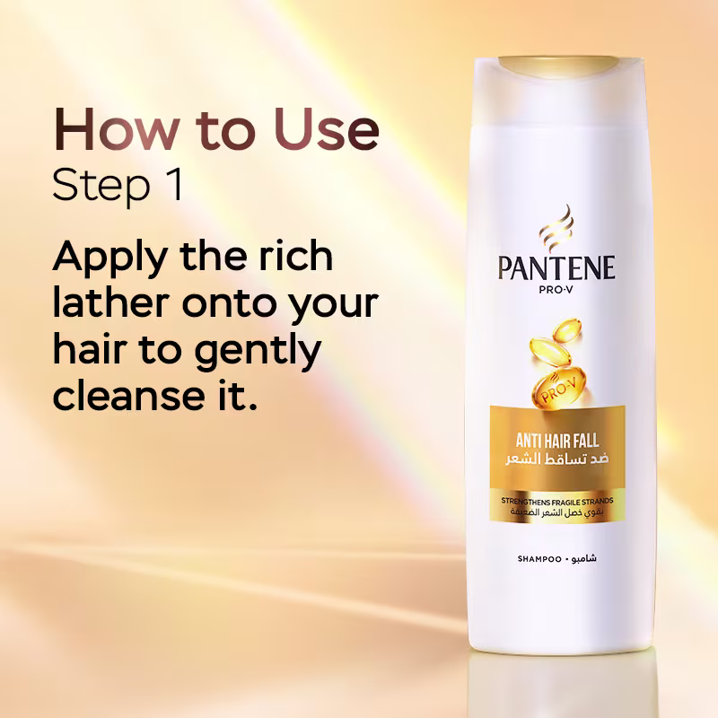 Pantene Pro-v Anti Hair Fall Shampoo 390ml – Strengthens Hair & Helps Reduce Breakage-related Hair Fall
