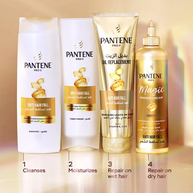 Pantene Pro-v Anti Hair Fall Shampoo 390ml – Strengthens Hair & Helps Reduce Breakage-related Hair Fall
