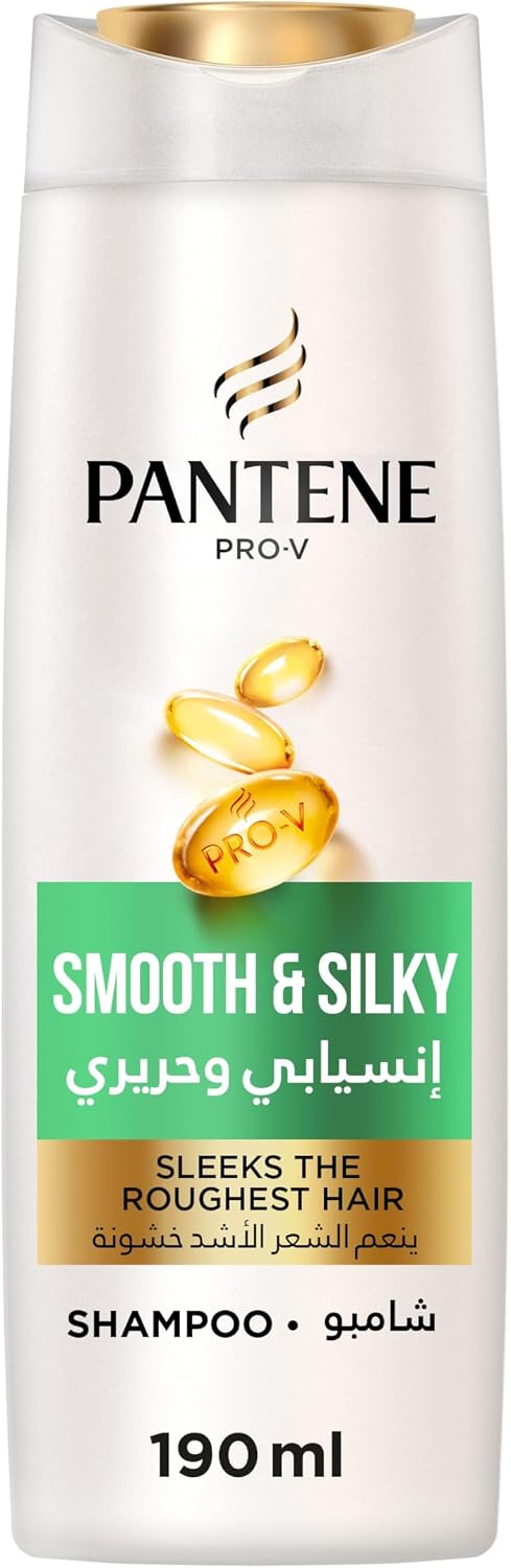 Pantene Pro-v Smooth & Silky Shampoo 190ml – Smooths Frizz & Nourishes Dry Hair